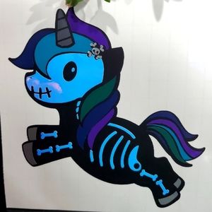 Skeleton unicorn vinyl sticker decal